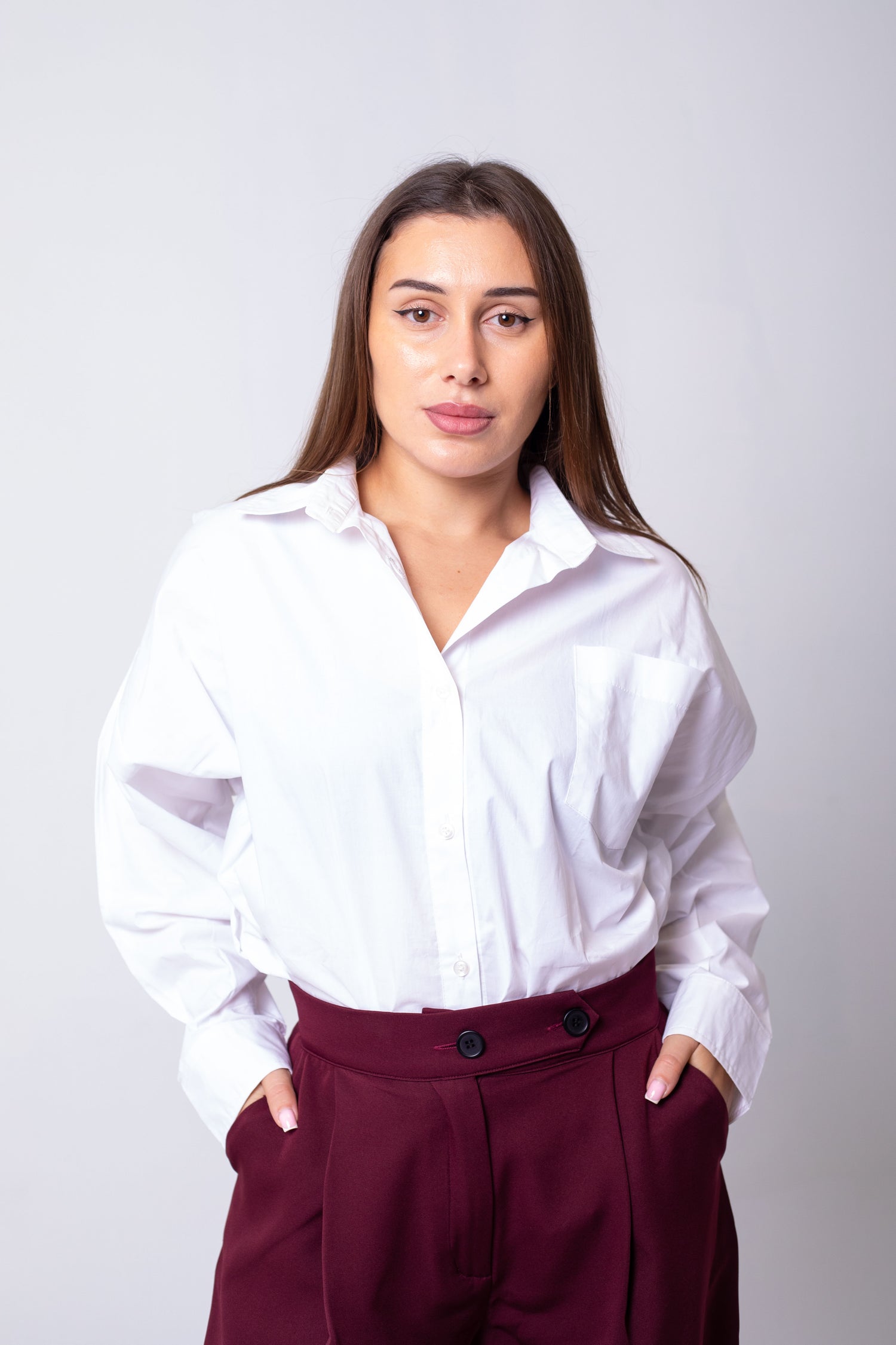 White oversized shirt