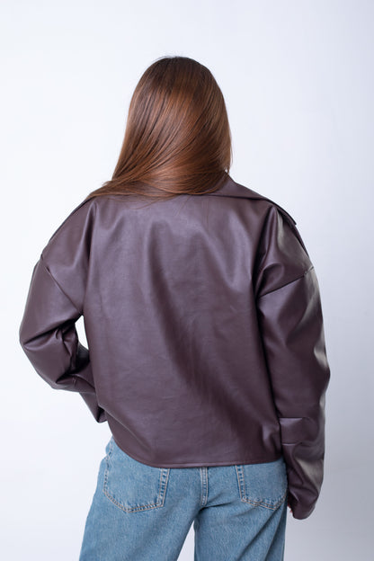 OverSized Brown Leather Jacket